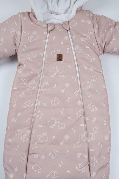 PODİUM GİYİM Trend Special Series Cute Animal Patterned Winter Jumpsuit/Swaddle with Hidden Gloves