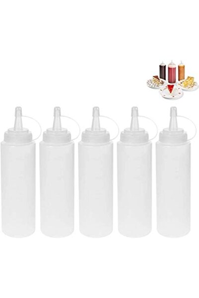 Generic 5pcs 8oz Squeeze Condiment Bottles with Cap Seasoning Dispensers 230ml