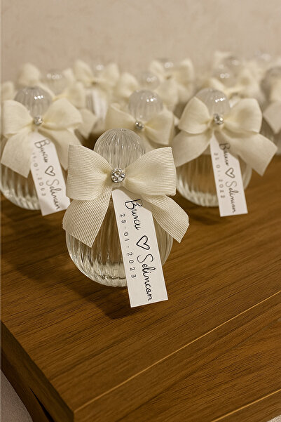 Manvellox Hediyelik Kolonya Kiraz Çiçeği Kokulu Cam Şişe, doğum, sünnet, düğün, nişan, söz, kına, 10 Adet