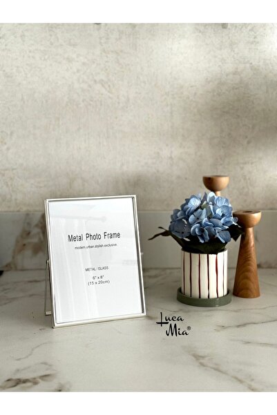 Luca Mia Auren Metal Masaüstü Resim Çerçevesi (15x20 cm) Gümüş – Dekoratif, M...