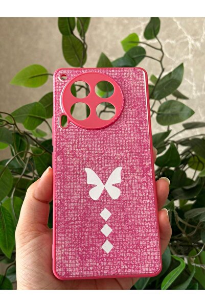 Hatreds Tecno Camon 30 Kılıf Kelebek Desenli Aynalı Tasarım Taşlı Silikon Kılıf