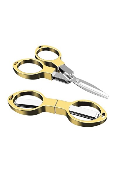 QesQin Pratik Katlanabilir Bıyık Makası – Kadın Yüz ve Bıyık Temizleme Makası Taşınabilir Seyahat Makası