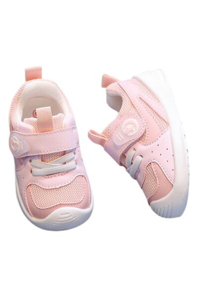 Mixbo Children's Sport Shoes with Elastic and Velcro, Soft Insole, Rubber Sole, Pink, 20 EU