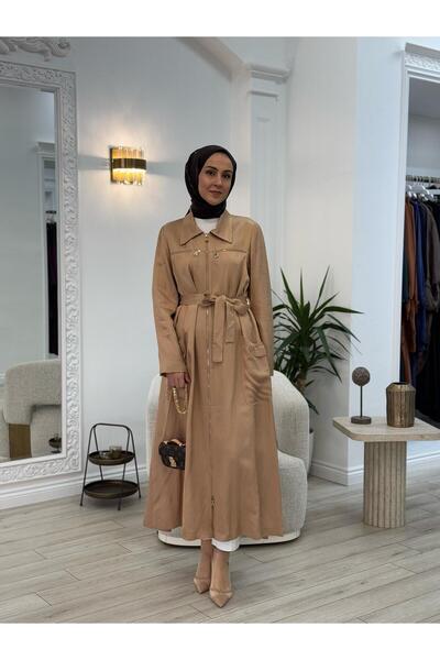 MissWhence Fermuarlı Pardesü Camel 37515