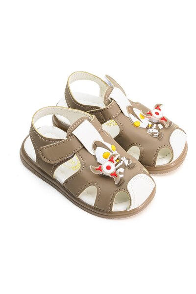 Mixbo Sandals for children Mixbo, Velcro fastening, soft insole, heel lights, toy propeller, dark beige, 2