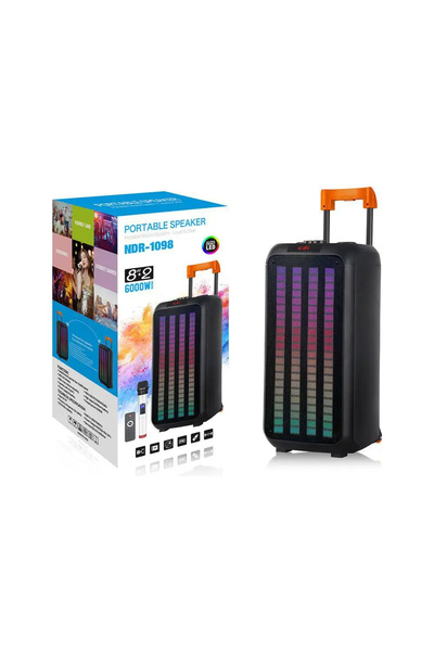 Dynego Bluetooth Hoparlör Parti Hoparlörü Karaoke Mikrofon Hediyeli Işıklı Se...