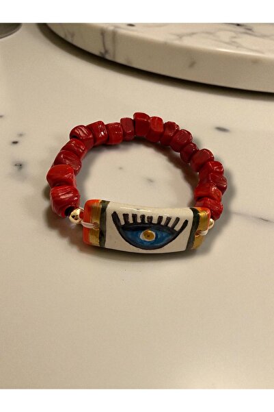 Bo Takı ve Aksesuar Porcelain Plate Bead Bracelets with Natural Stone