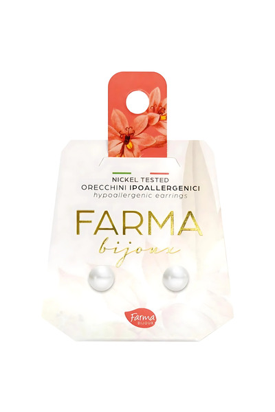 Farma Bijoux 8mm Cream Rose Pearl Hoop Earrings Enriched with Swarovski® Crystals