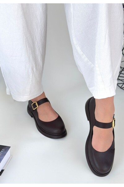 buğrahayalin Yokox Brown Leather Oxford Shoes