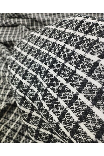Kumaş Parça Gabardină în carouri alb-negru (lățime 140 cm x lungime 280 cm)