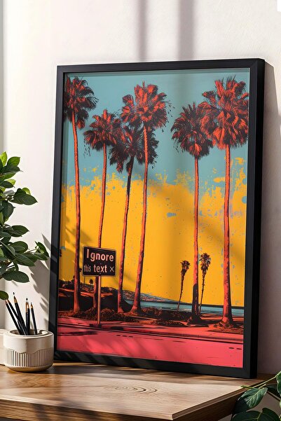 Saturn 80-ih Miami Ignorišite ovaj tekst Uramljena slika - Pop art poster slika