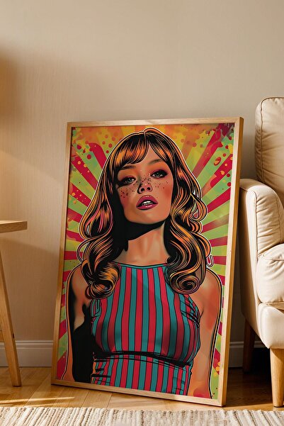 Saturn Pictură înrămată cu portret de femeie în rame - Pictură poster Pop Art