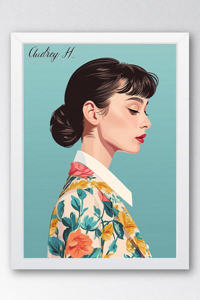 Saturn Pictură înrămată Audrey Hepburn - Pictură poster Pop Art