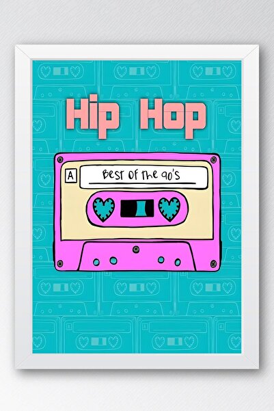 Saturn Tablou cu cadru casetă hip hop anilor 90 - Poster Pop Art