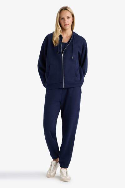 DeFacto Basic Plain Pocketed Waist Lace-Up Thick Jogger Sweatpants F9622Ax25Au