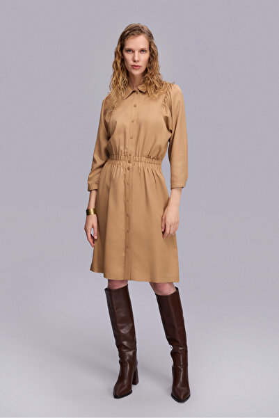 Naramaxx Çıtçıtlı Truvakar Kol Taba Elbise