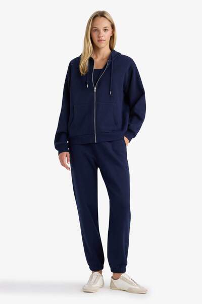 DeFacto Basic Plain Pocketed Waist Lace-Up Thick Jogger Sweatpants F9622Ax25Au