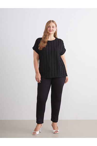 LC Waikiki Quality Parts from Celebi Store |   Crew Neck Textured Women's T-Shirt