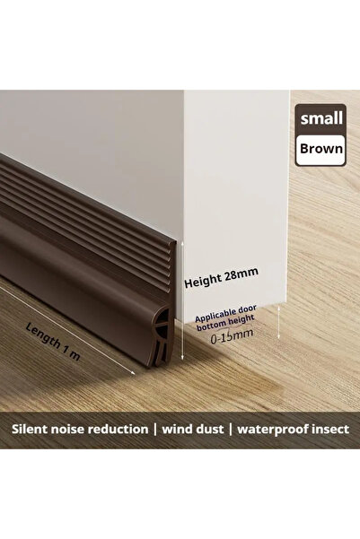 choice2 شريط عازل صغير بني اللون بارتفاع 28/50 مم من أسفل الباب، مقاوم للرياح...