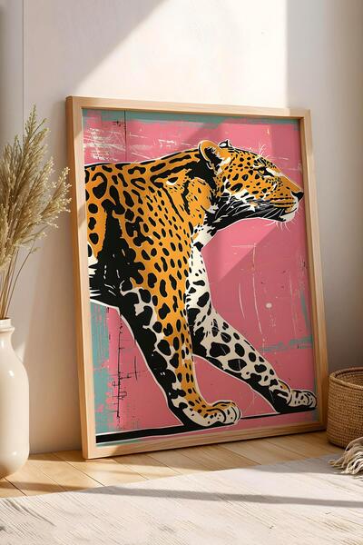 Saturn Leopard Pop Art Framed Painting - Pop Art Poster Painting