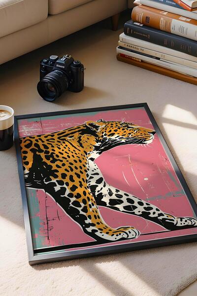 Saturn Leopard Pop Art Framed Painting - Pop Art Poster Painting