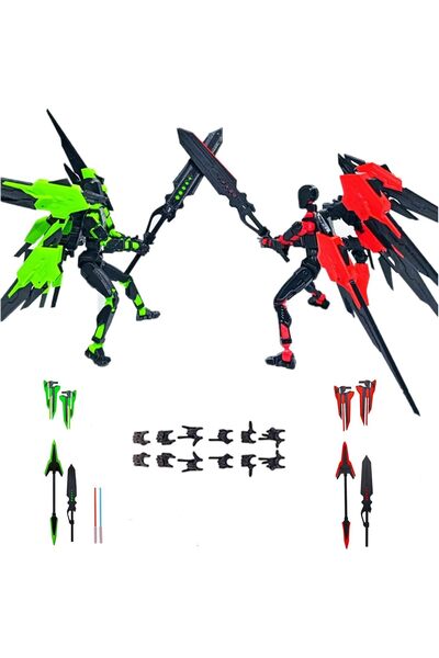 erorex شخصيات حركة مطبوعة ثلاثية الأبعاد مجمعة مسبقًا، شخصيات حركة مفصلية مغناطيسية، روبوت حركة صغير