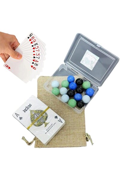 erorex أوراق لعب جاكارو مصنوعة من البلاستيك المقاوم للكسر، 16 كرة زجاجية، تتضمن بطاقات وتعليمات متضمنة