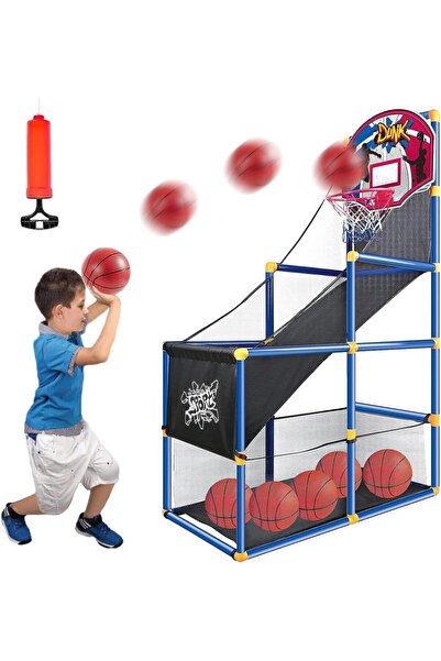 erorex Kids Arcade Basketball Game Set 6 Balls Hoop Kids Indoor Ou R Sport Play Easy Set Up Air Pump
