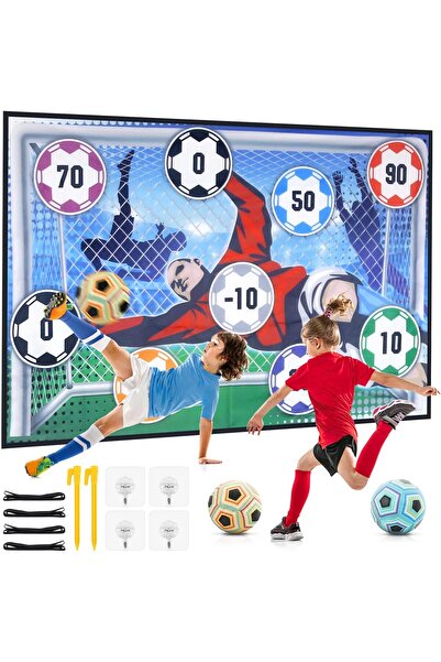 erorex Soccer Goal Set For Kids Ages 3+ Includes Flannel Goal 2 Soft Balls Stakes Hooks & Ribbons