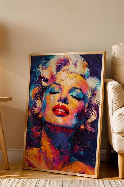 Saturn Marilyn Monroe Pop Art Oil Painting Framed Painting - Pop Art Poster Painting
