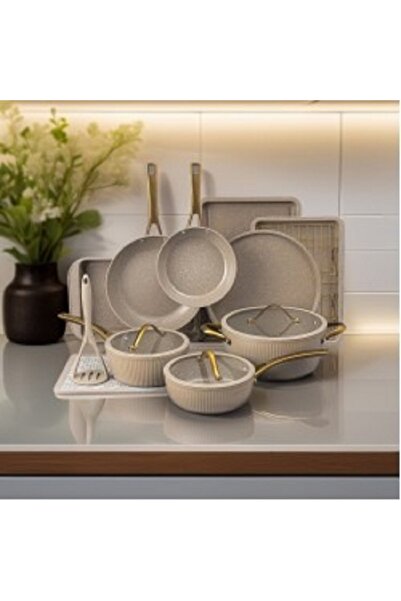 rexa 7 pieces granite cookware set with glass lid