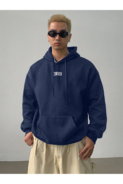 Revasser Unisex Erkek/Kadın 333 Renkli Özel Baskılı Pamuklu Oversize Kapüşonl...