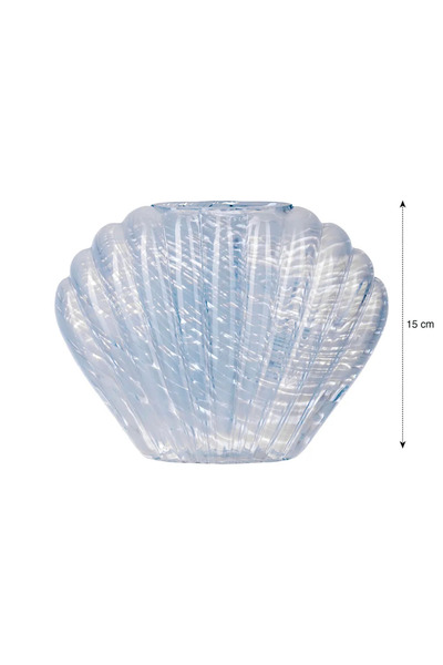 LC Waikiki LCW HOMEBeyaz Deniz Kabuğu Figürlü Cam Vazo 15 Cm