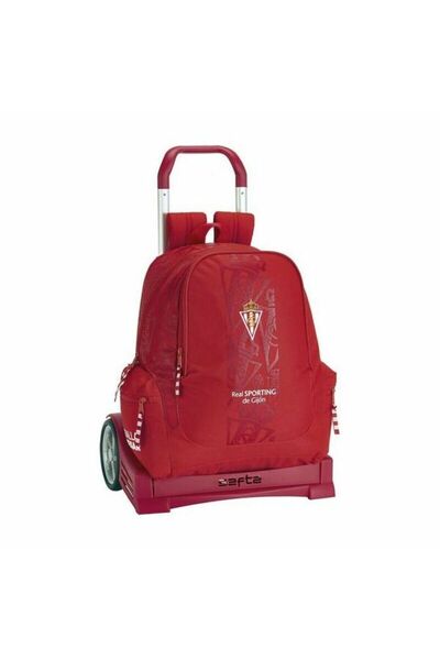 Real Sporting de Gijón School Rucksack with Wheels Evolution Real Sporting de Gijón Red