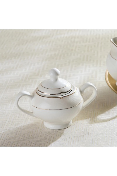 Home Box Gold Rib Sugar Pot with Lid