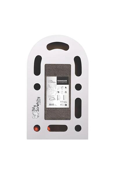 M-PETS كرتون ماي سكراتشي تينيسي للقطط باللون الأبيض مقاس 50 × 30 × 6 سم