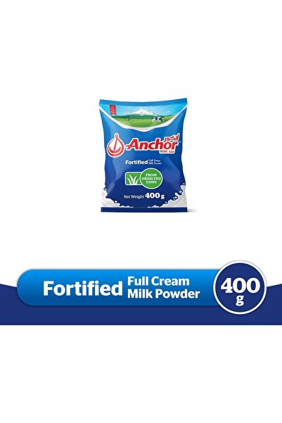 Anchor Fortified Full Cream Milk Powder From Grass Fed Cows, 400 g (Pouch)
