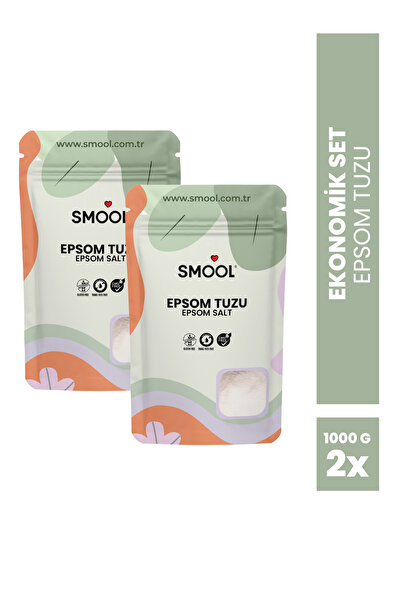 SMOOL Epsom Tuzu X2 (1000 GRX2) , Ingiliz Tuzu, Katkısız, Avantajlı 2 li Set