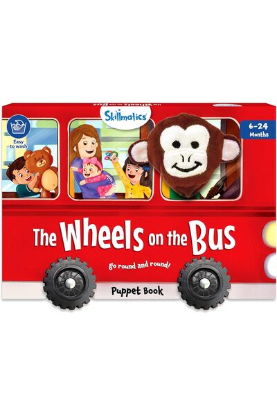 Skillmatics Puppet Book - The Wheels on The Bus, Interactive Finger Puppet for Infants & Toddlers