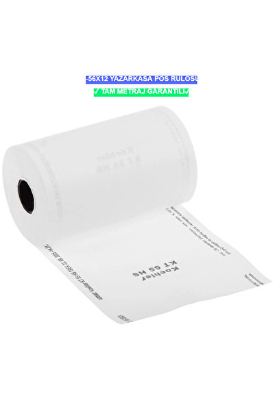 ICECOPY 56X12 YAZARKASA POS RULOSU TERMAL YAZICI KAĞIDI TAM METRAJ 1 ADET