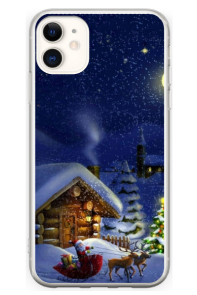 Atlas Husa personalizata 360 de grade pentru Apple iPhone 11, Christmas Cotta...