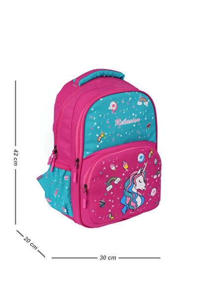 BLACK Unicorn Patterned School Bag Girl Child Nutritious Primary School Set of 2