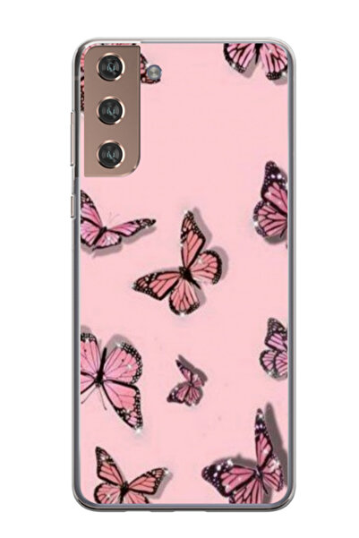 Atlas Husa personalizata 360 de grade pentru Samsung Galaxy S21 Plus, Butterf...