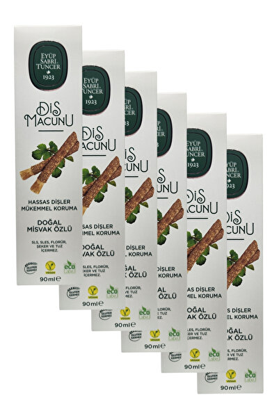 Eyüp Sabri Tuncer Diş Macunu Doğal Misvak Özlü 90ml x 6 Adet