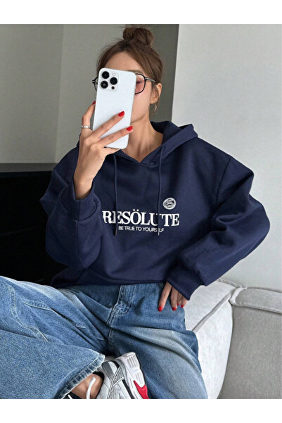 Revasser Unisex Erkek/Kadın RESÖLUTE Renkli Özel Baskılı Pamuklu Oversize Kap...