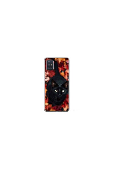 Atlas Husa personalizata 360 de grad Samsung Galaxy A71, Black Cat #3, multic...