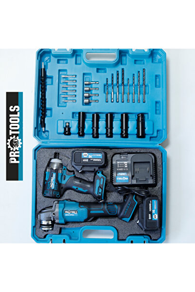 GVN PROTOOLS Profosyonel 34 Parça Şarjlı El Aletleri Seti-48V Torklu(550nm)&T...