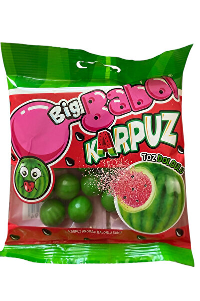 Big Babol Karpuz Aromalı Toz Dolgulu Balonlu Sakız 80 g. * 15 Adetli
