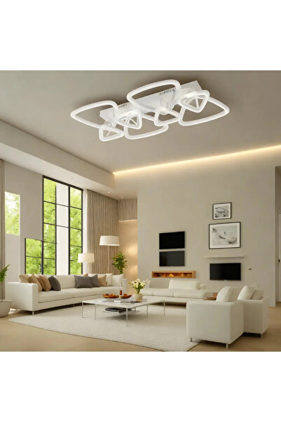 LED CONCEPT LED chandelier with 3 light types and remote control, 93W, dimmable, white