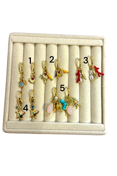 Laquila Jewellery Çoklu Charm Çelik Küpe